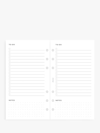 Filofax Personal Minimal To Do Planer-Einsatz Nachfüllpack 95mm x 171mm
