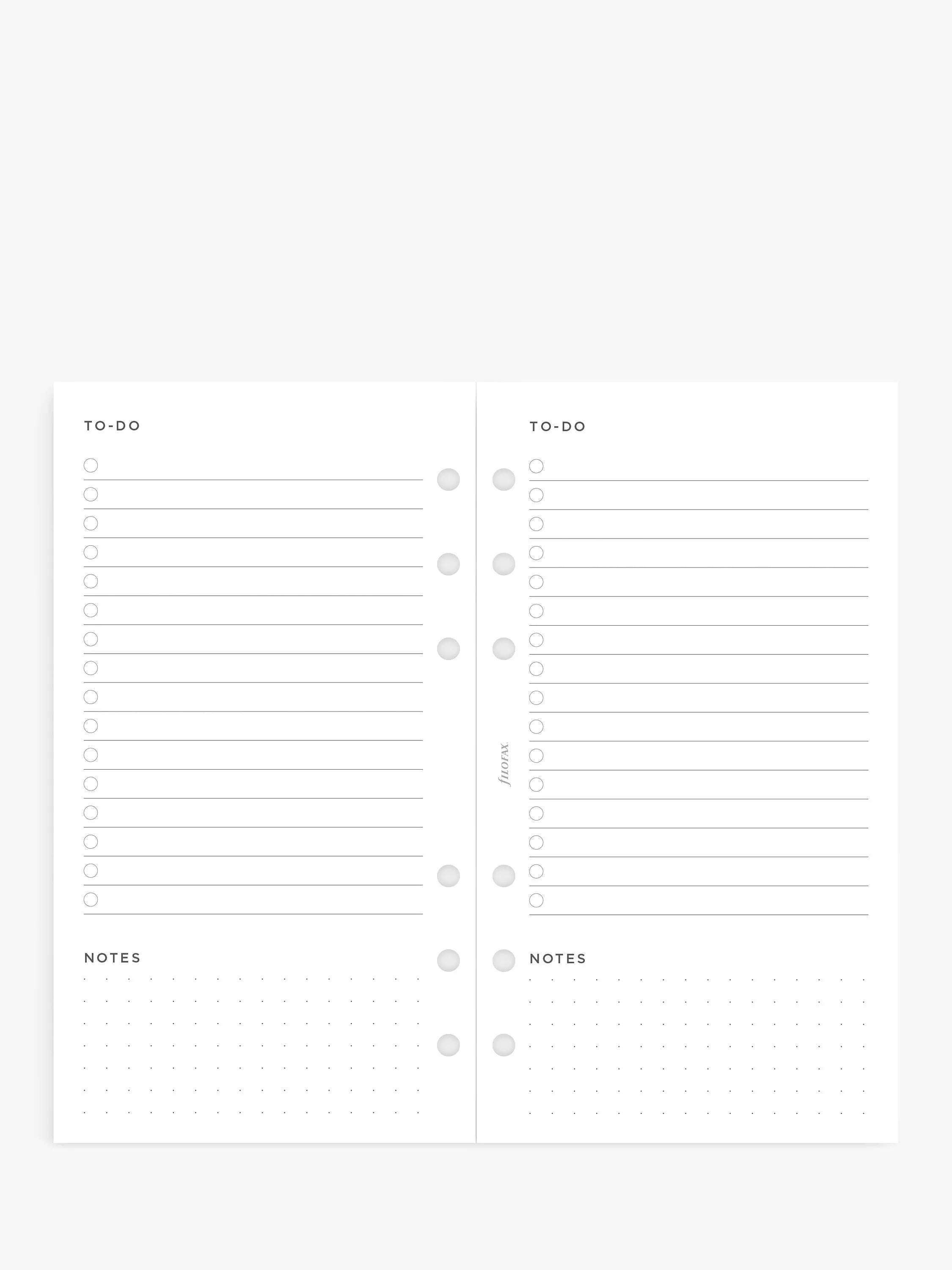 Filofax Minimal To Do organiser insert for Personal organisers - British product