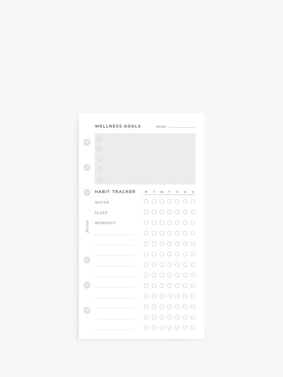Recharge d'organisateur Personal Wellness Tracker - 56 feuilles