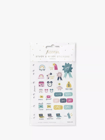 Filofax Study Work Organiser Stickers 6 Sheet Pack