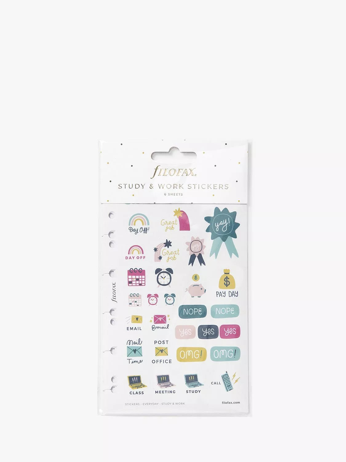 Filofax Study Work Organiser Stickers 6 Sheets - British product