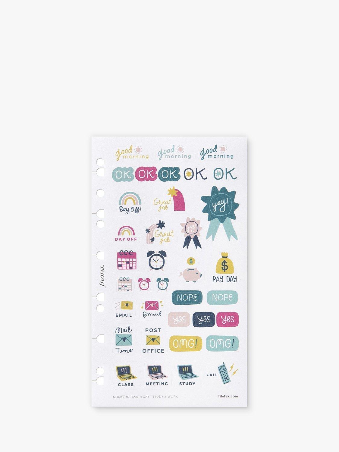 Filofax Study Work Organiser Stickers 6 Sheets - British product