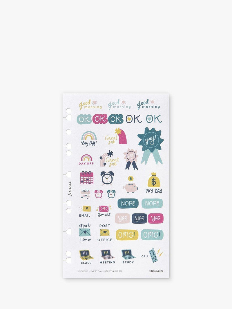 Filofax Study Work Organiser Stickers 6 Sheets - British product