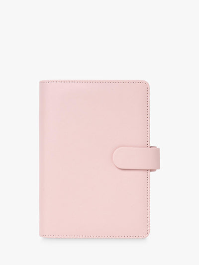 Organiseur personnel en similicuir avec papiers en Blush