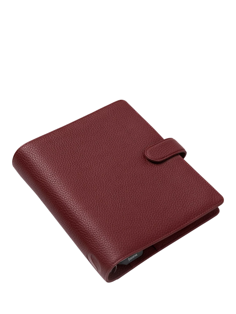 Filofax A5 Norfolk leather personal organiser currant, imported from the UK