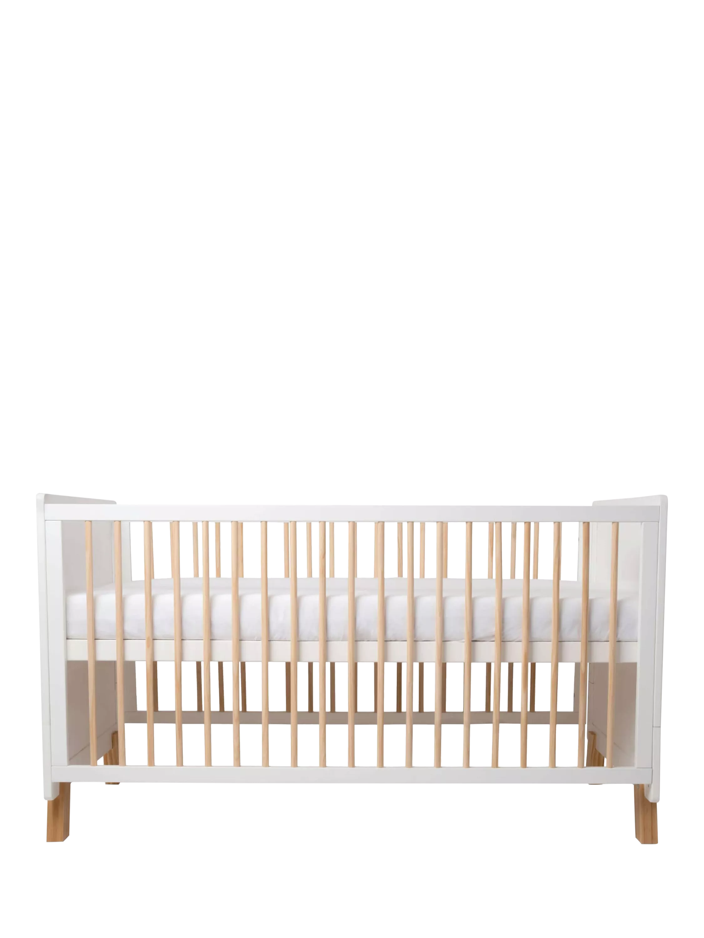 Clair de Lune adjustable cot bed white and natural - British product
