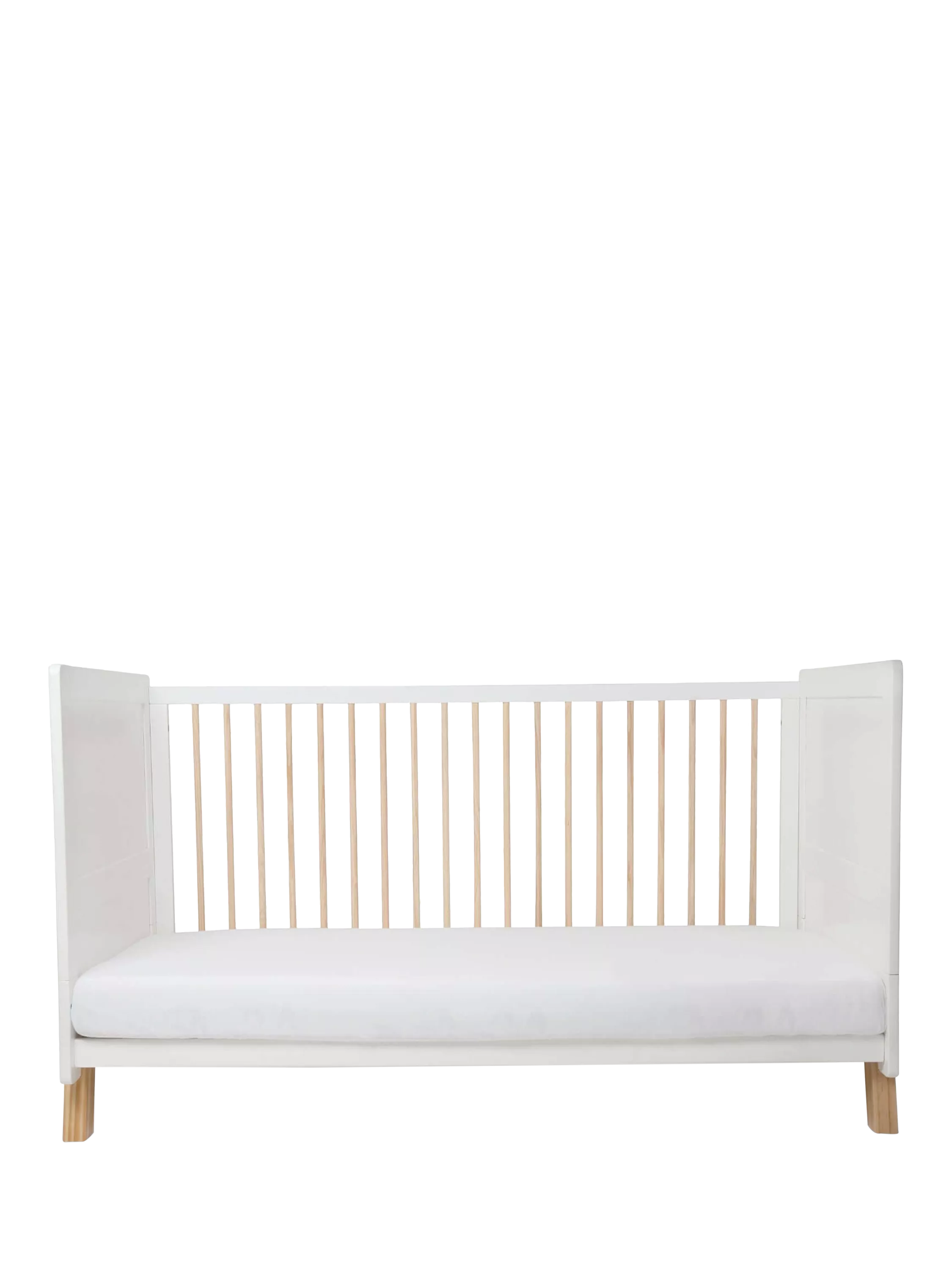 Clair de Lune adjustable cot bed white and natural - British product