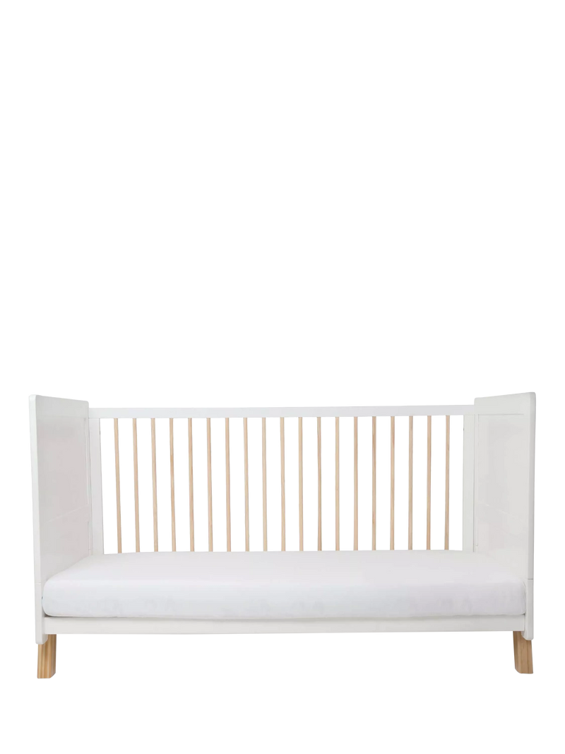 Clair de Lune adjustable cot bed white and natural - British product