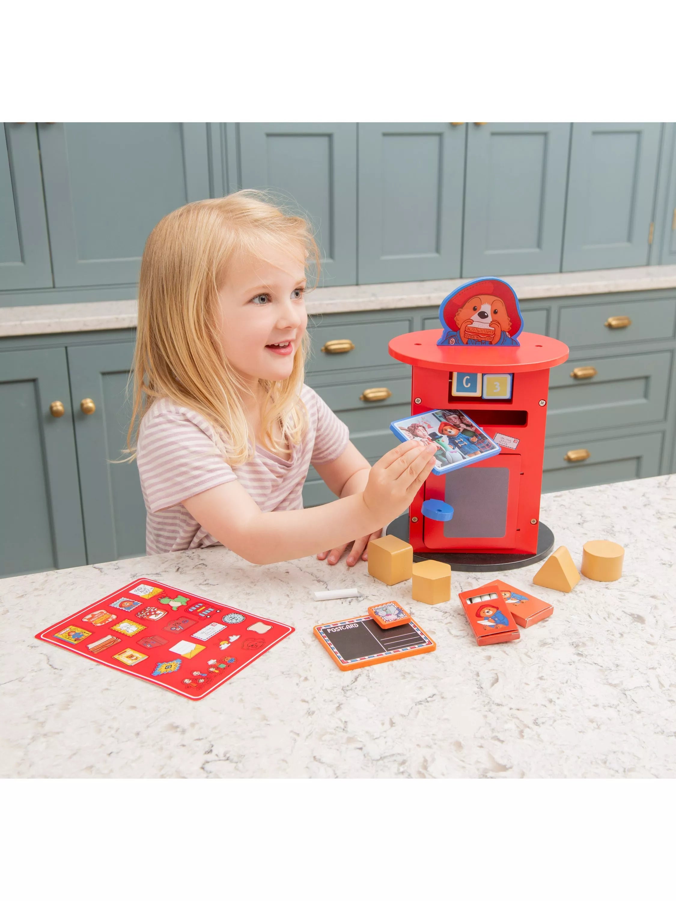 Paddington Bear wooden post box toy set, imported from the UK