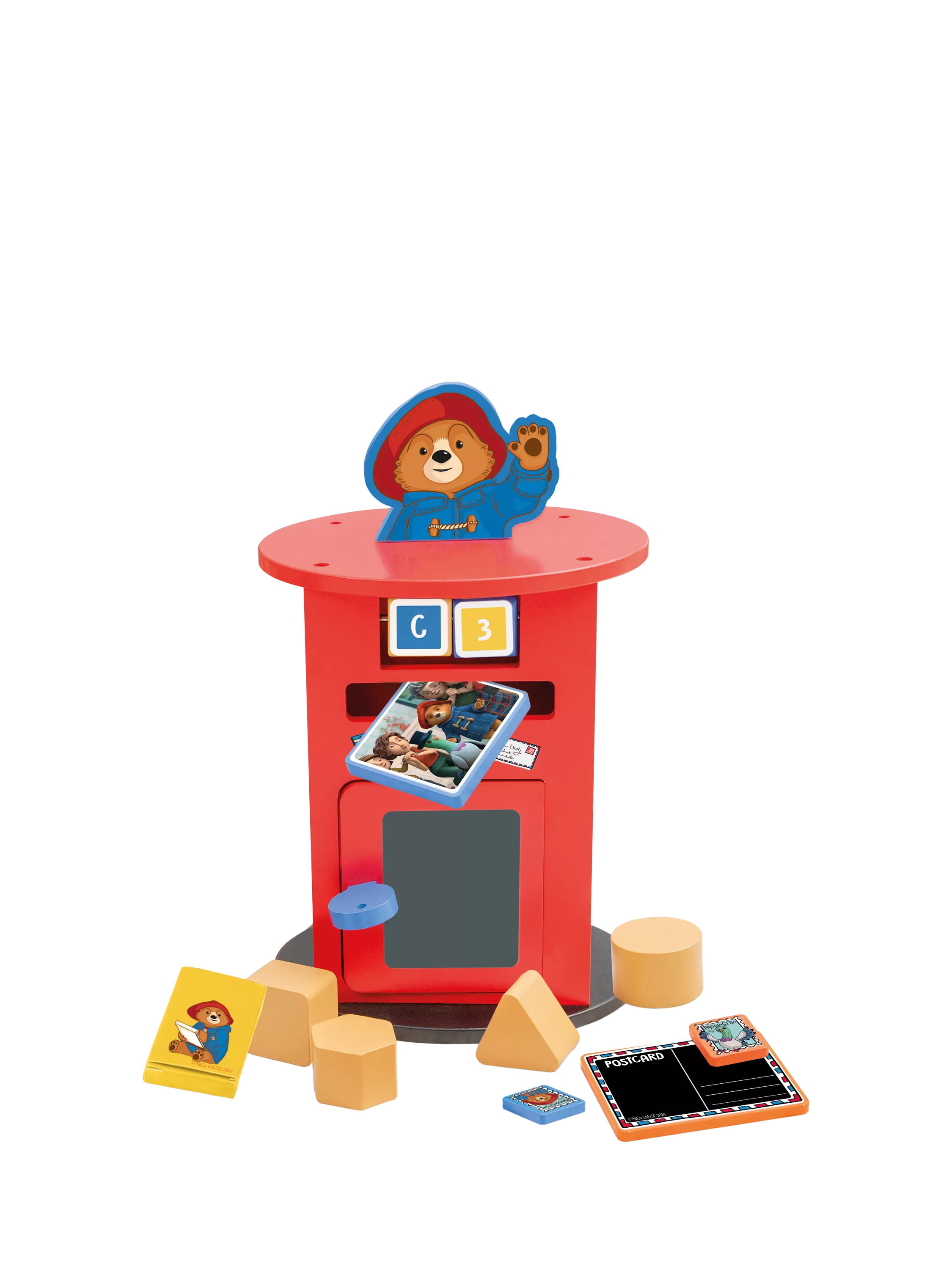 Paddington Bear wooden post box toy set, imported from the UK