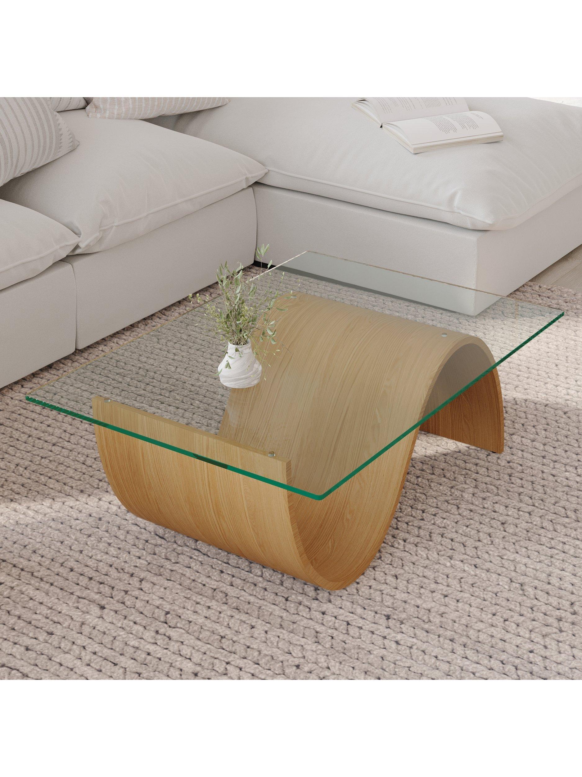 Tom Schneider Pulse coffee table with oak base - British product