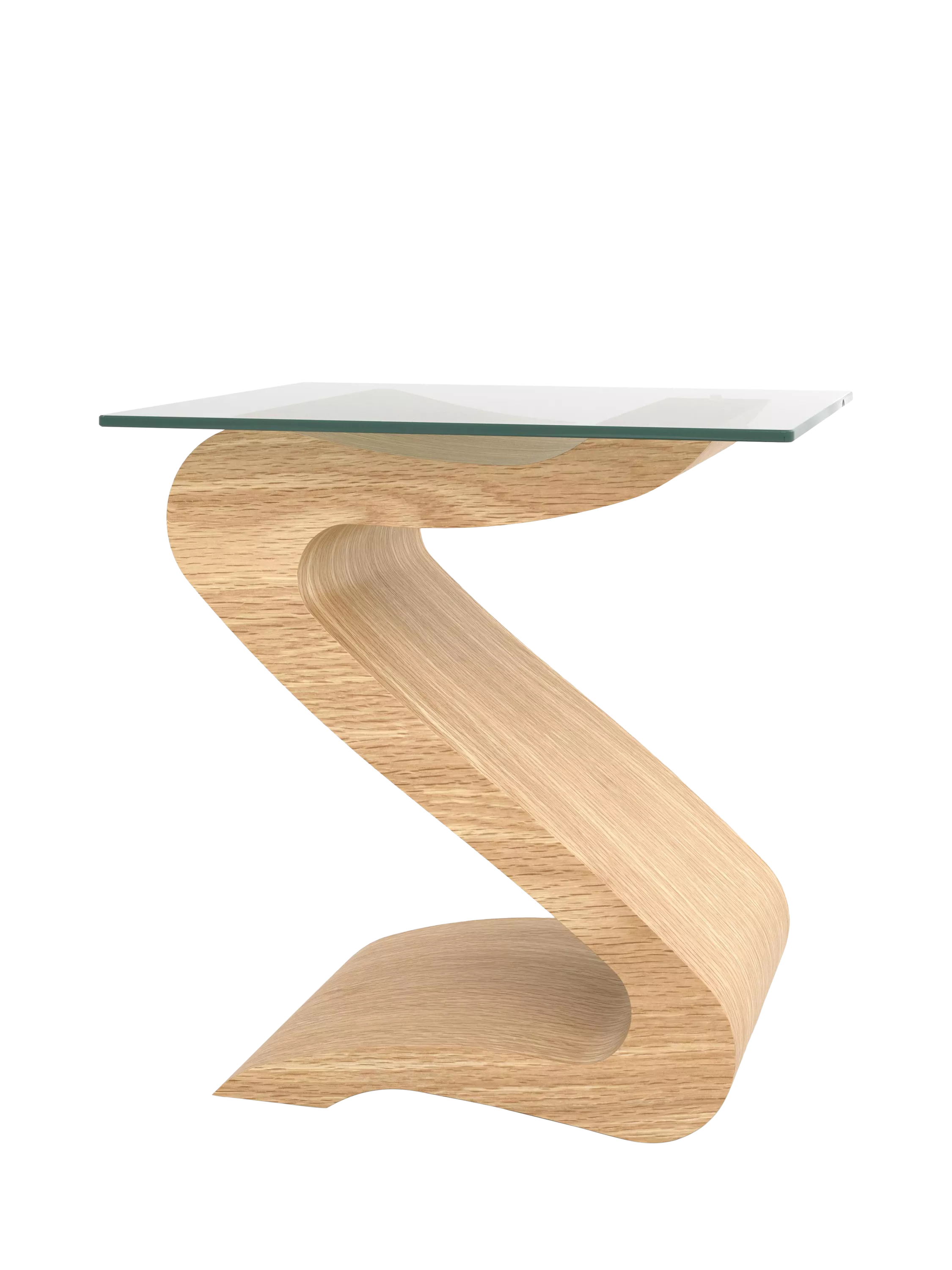 Tom Schneider Serpent lamp table oak glass top 60x60cm - British product