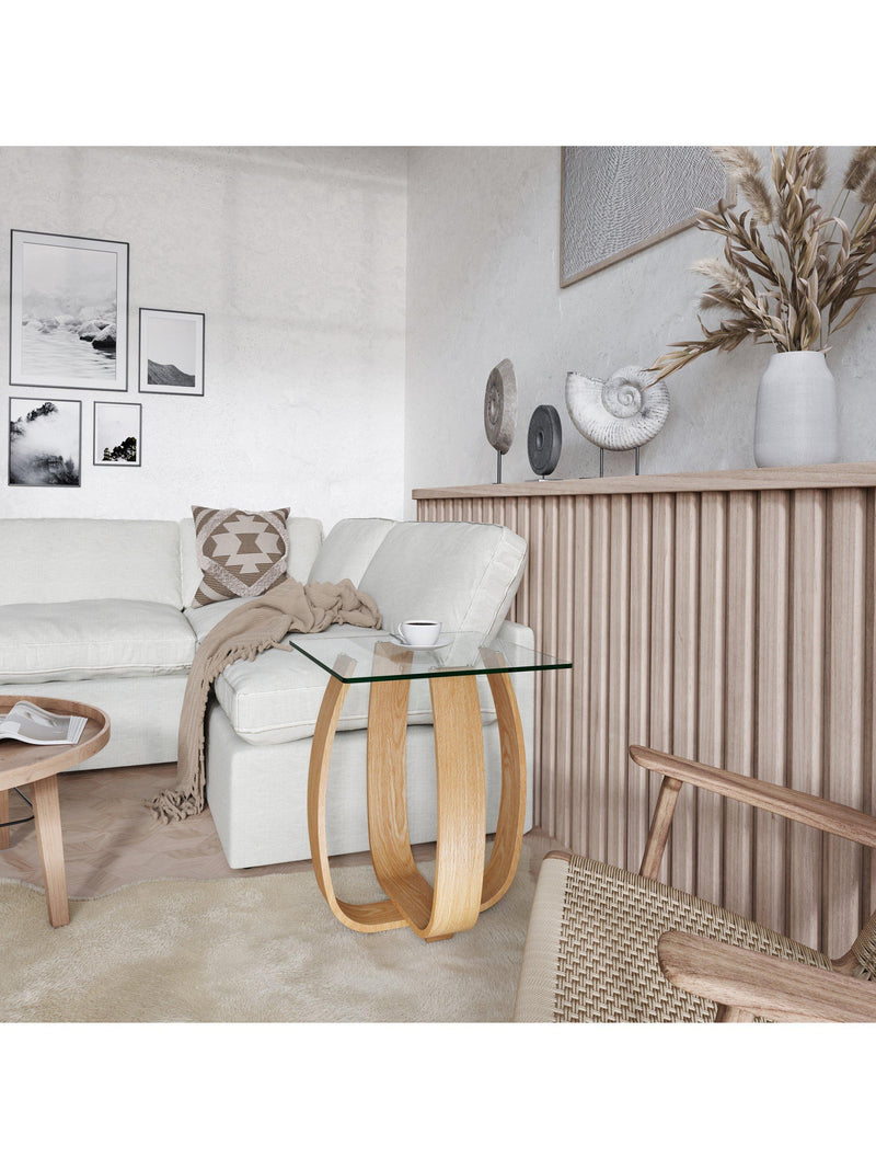 Tom Schneider Tulip side table in natural oak - British brand