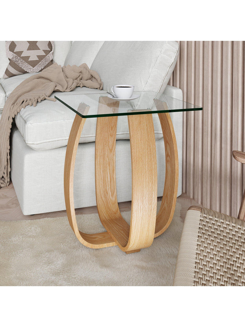 Tom Schneider Tulip side table in natural oak - British brand