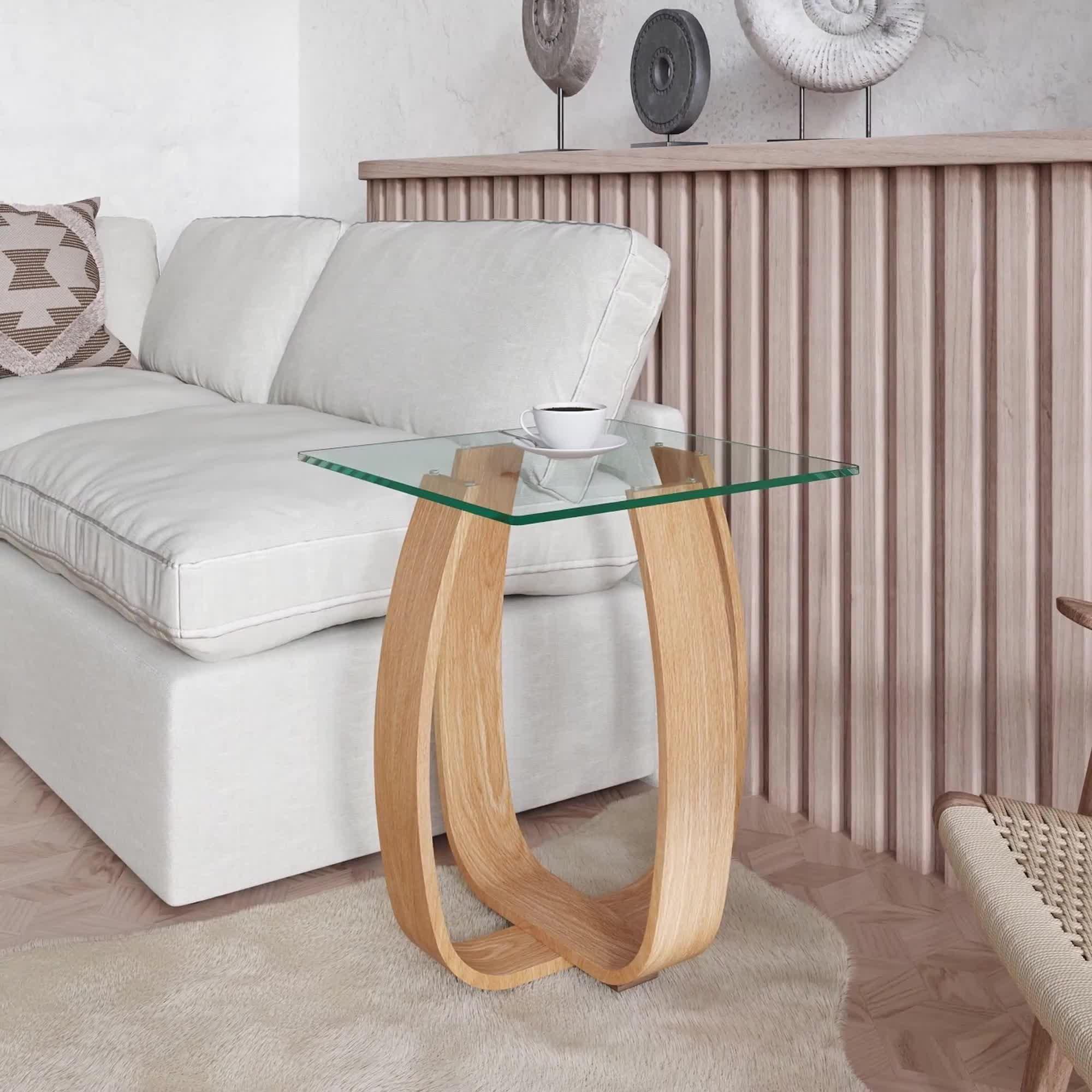 Tom Schneider Tulip side table in natural oak - British brand