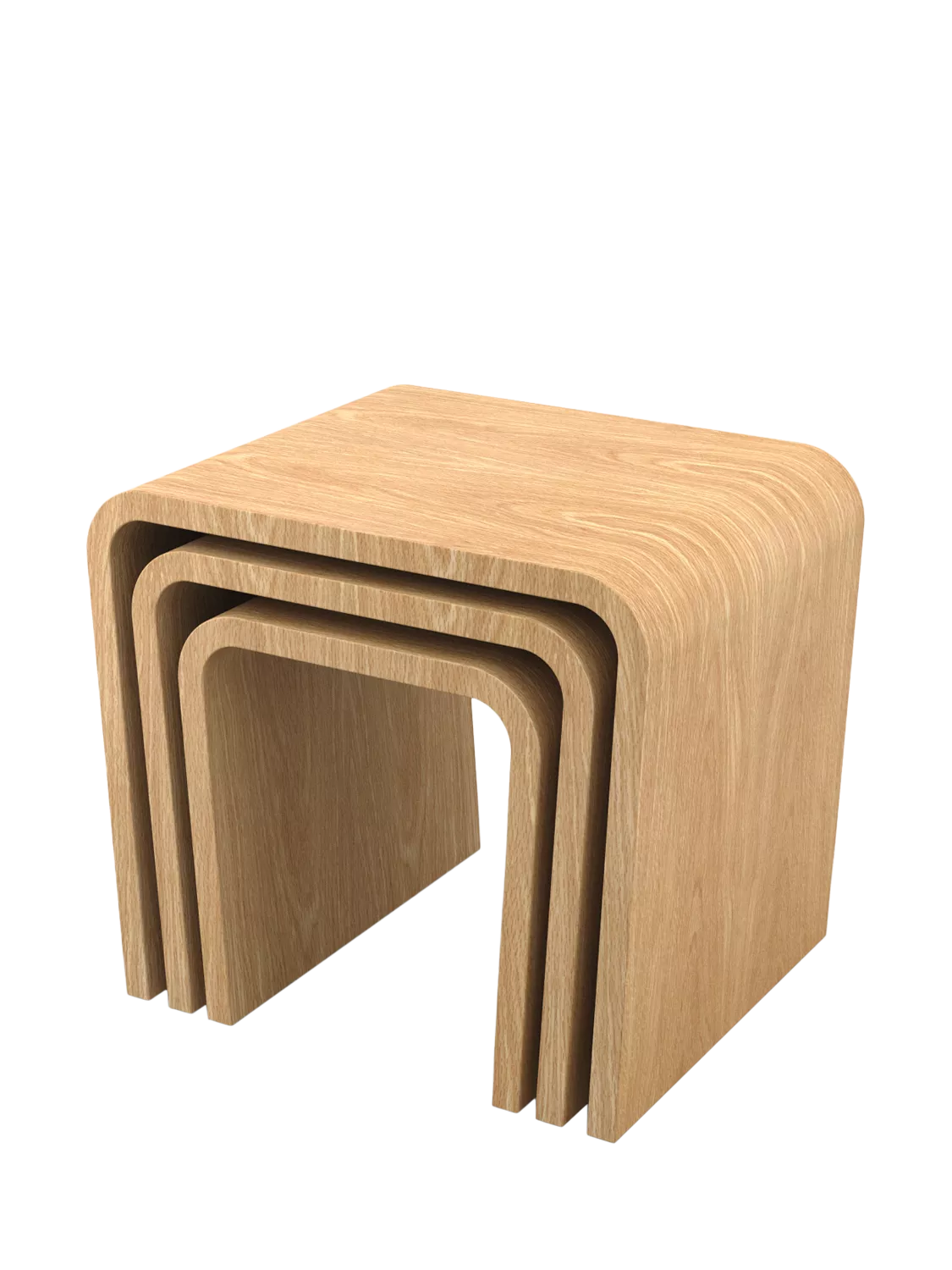 Tom Schneider Wave nest of tables oak three piece set - British product