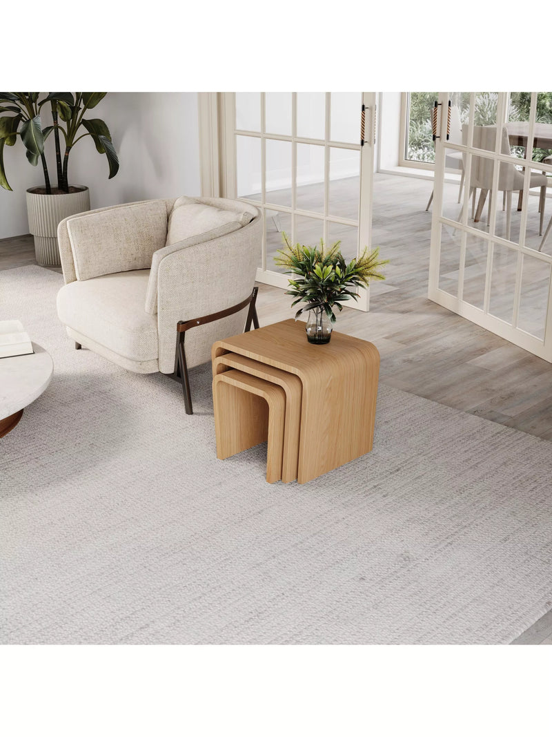 Tom Schneider Wave nest of tables oak three piece set - British product
