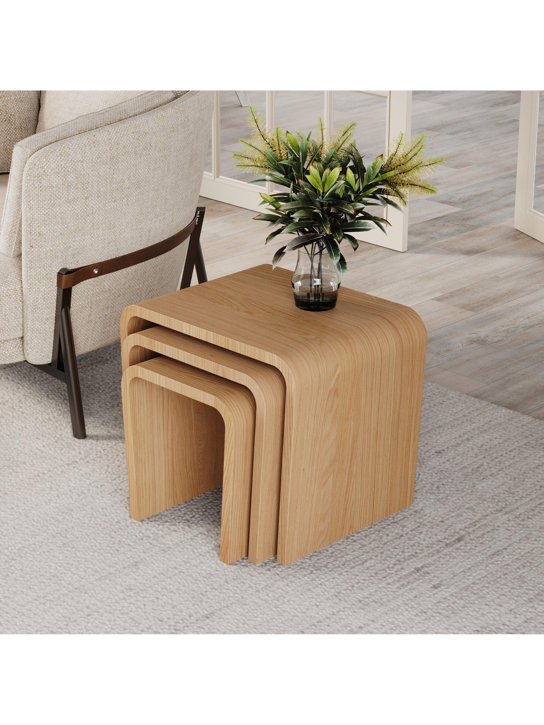 Tom Schneider Wave nest of tables oak three piece set - British product