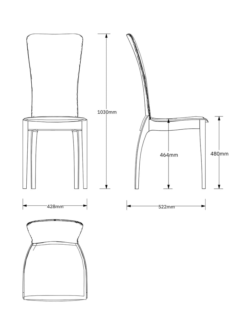 Tom Schneider Sasha dining chair in walnut finish - British product