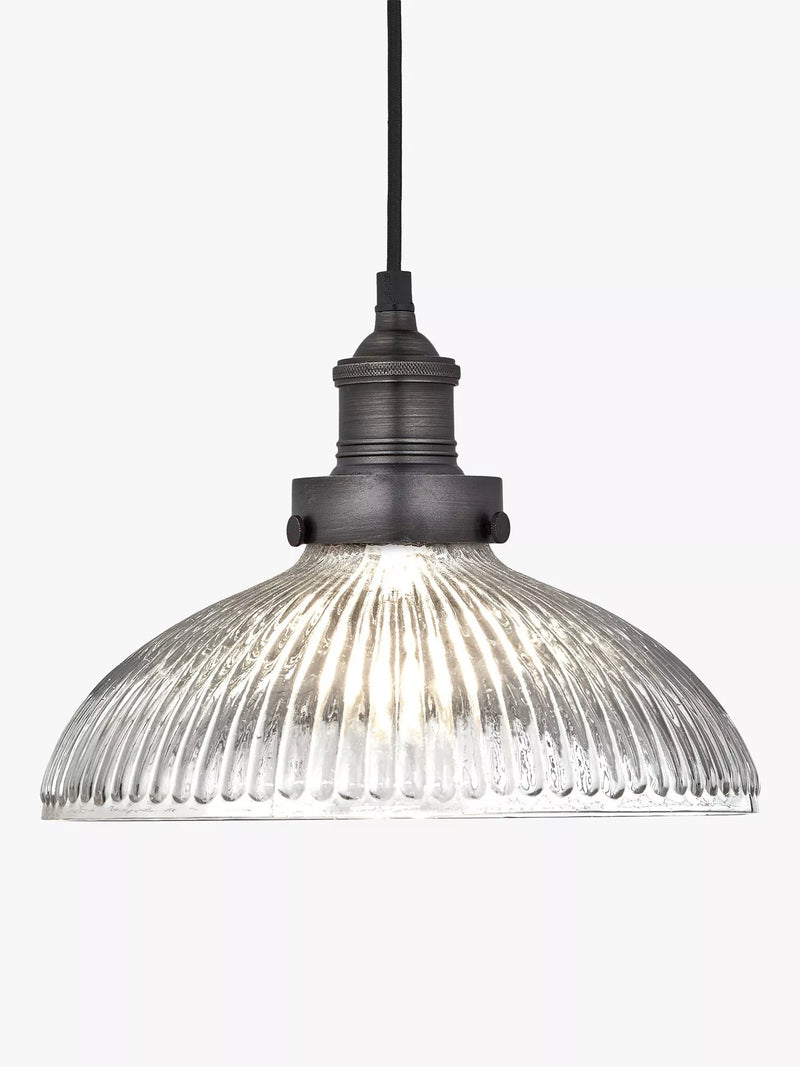 Industville Brooklyn Glass Dome Pendant Ceiling Light, 30cm