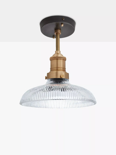 John Lewis Industville Brooklyn Glass Dome Flush Ceiling Light- Buy online at McGrocer