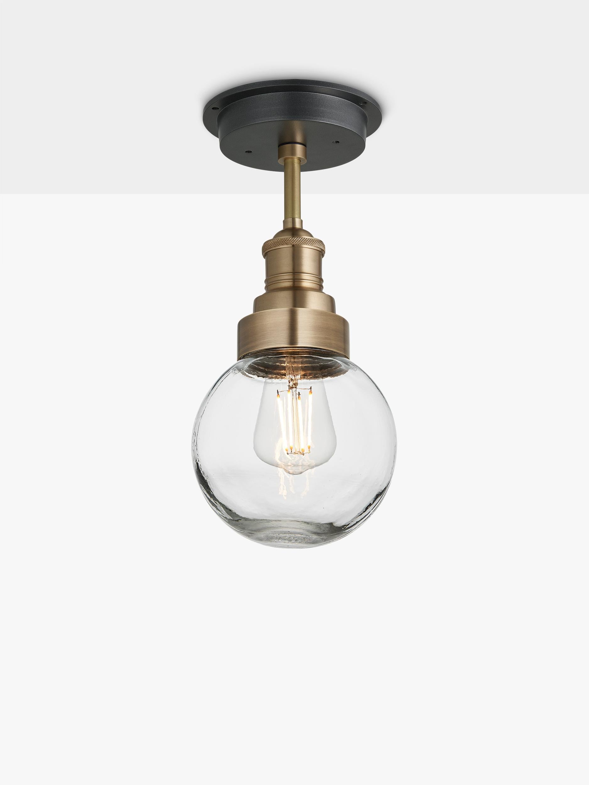 Industville flush mount glass globe ceiling light - British product