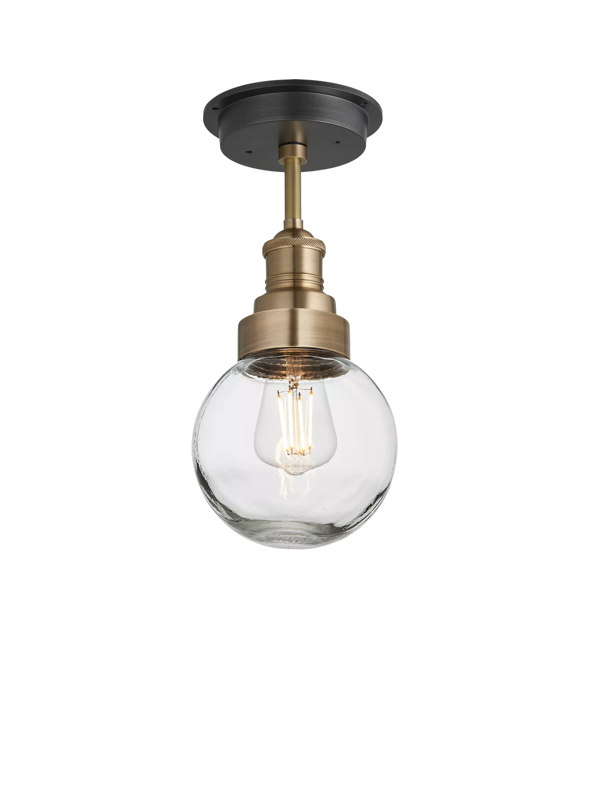 Industville Brooklyn Outdoor/Bathroom Flush Mount Glass Globe Ceiling Light
