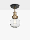 Industville flush mount glass globe ceiling light - British product