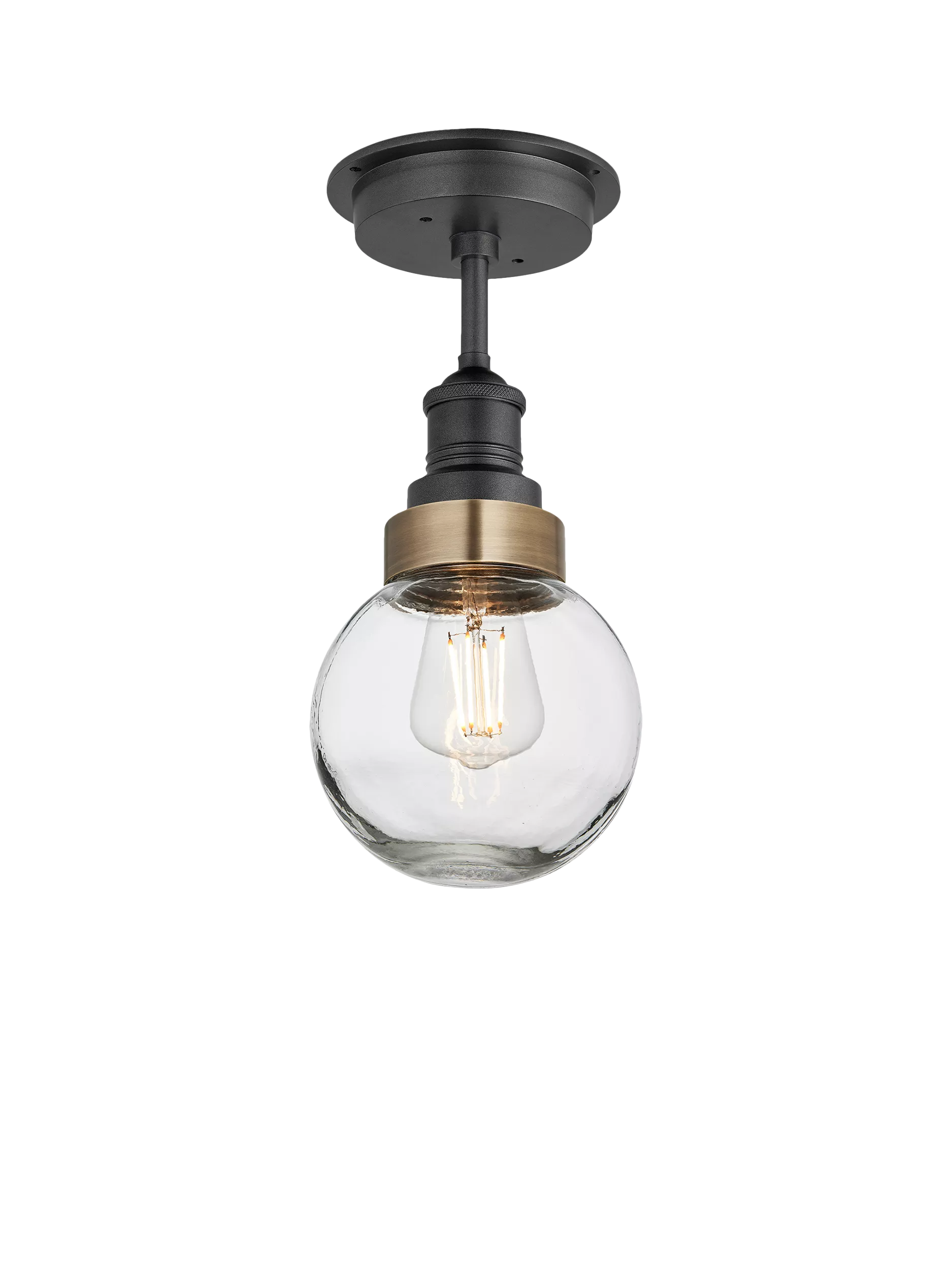 Industville flush mount glass globe ceiling light - British product