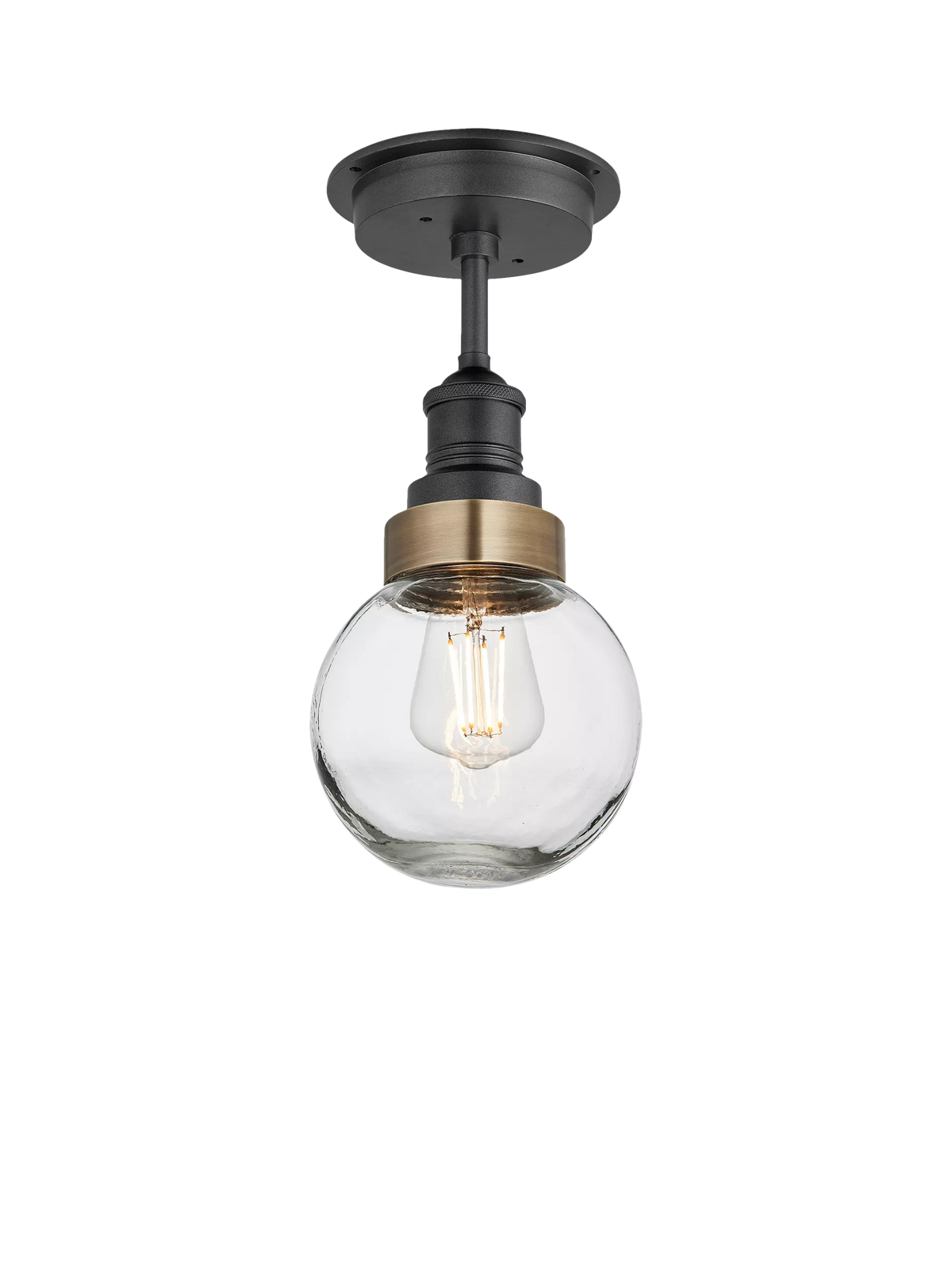 Industville flush mount glass globe ceiling light - British product