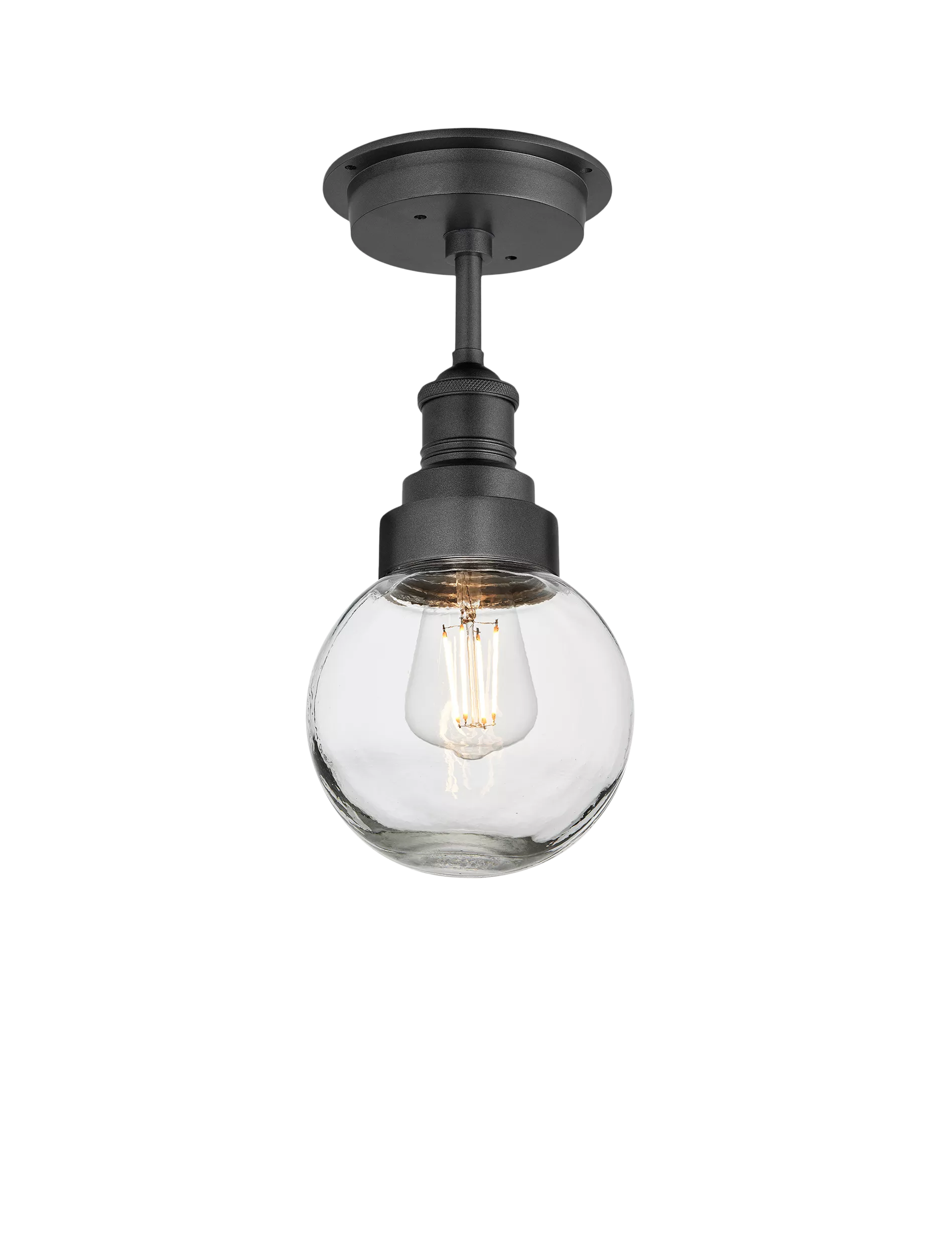 Industville Brooklyn Outdoor/Bathroom Flush Mount Glass Globe Ceiling Light