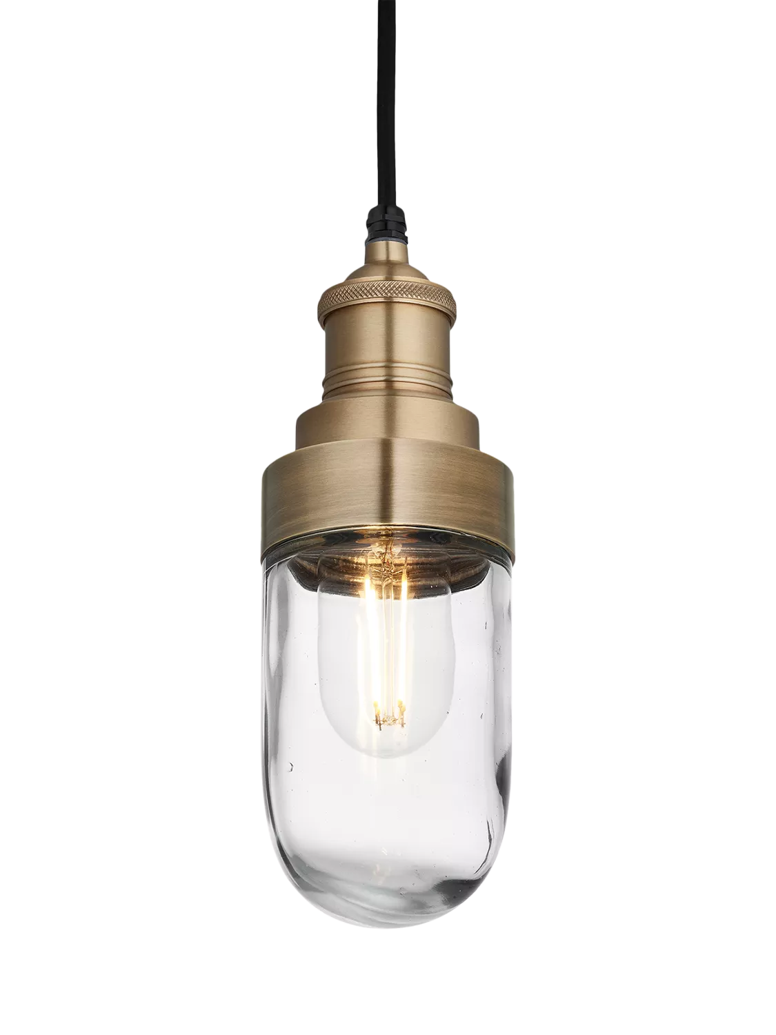 Industville Brooklyn pendant light brass metal glass (British brand)
