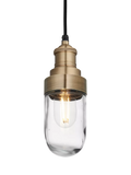 Industville Brooklyn pendant light brass metal glass (British brand)