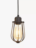 Industville Orlando Wire Cage Pendant Ceiling Light, Pewter