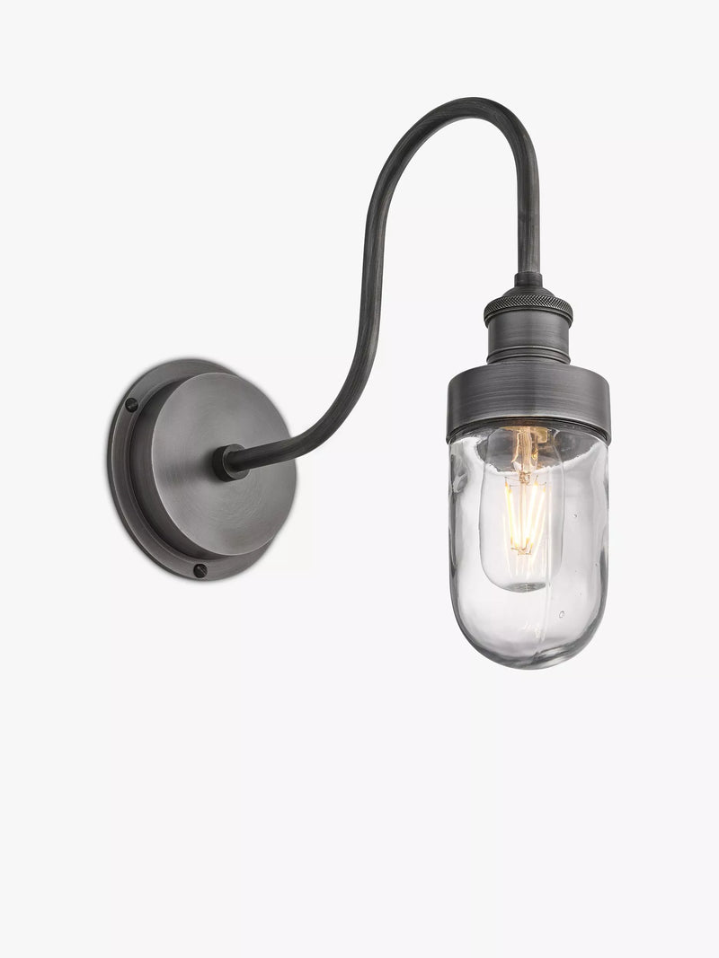 Industville Swan Neck Glass Tube Wall Light - British product