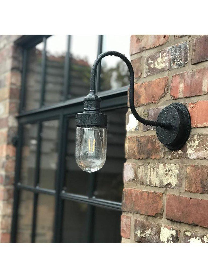 Industville Swan Neck Glass Tube Wall Light - British product