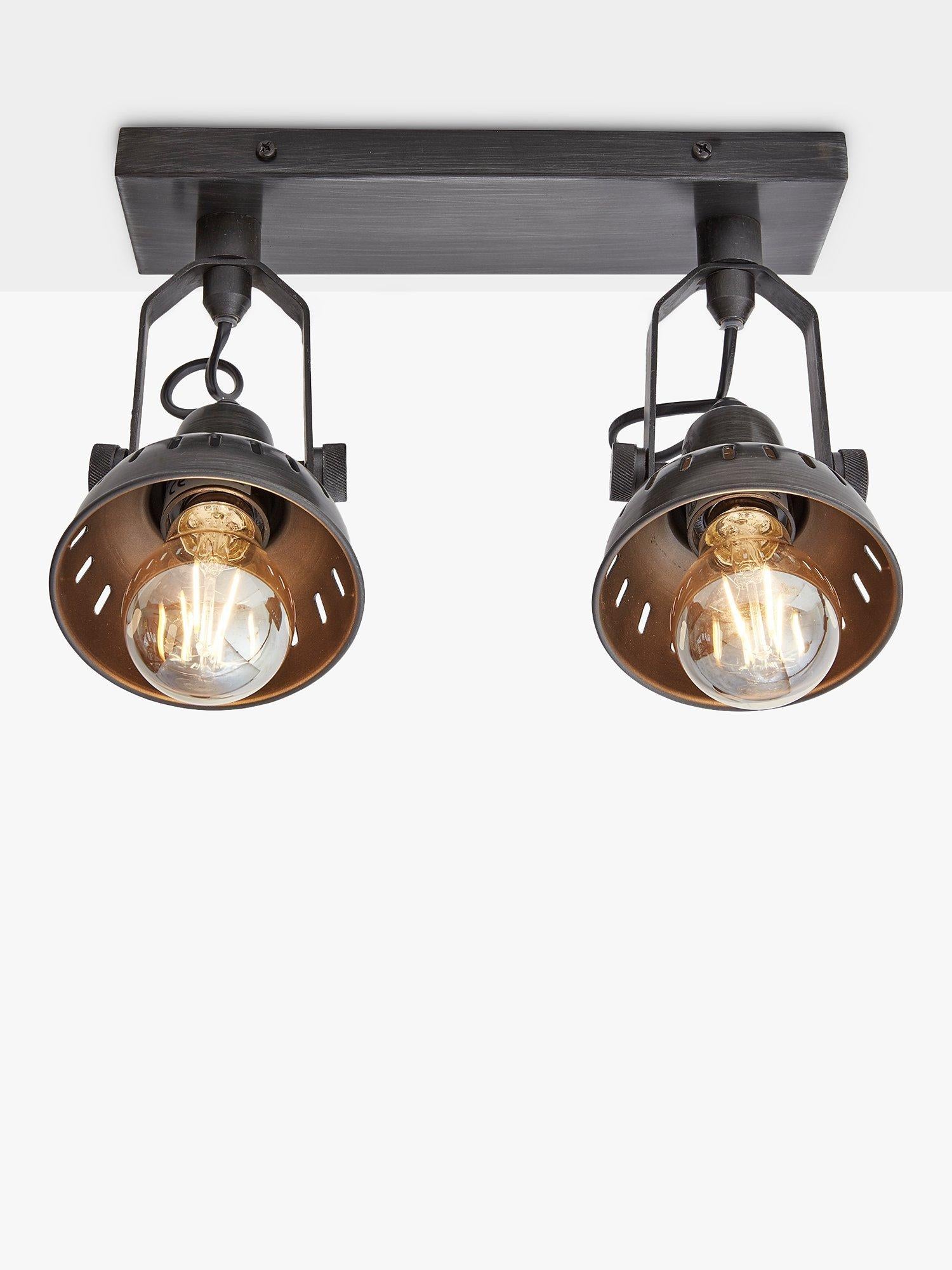 Industville double spotlight pewter metal (British brand)
