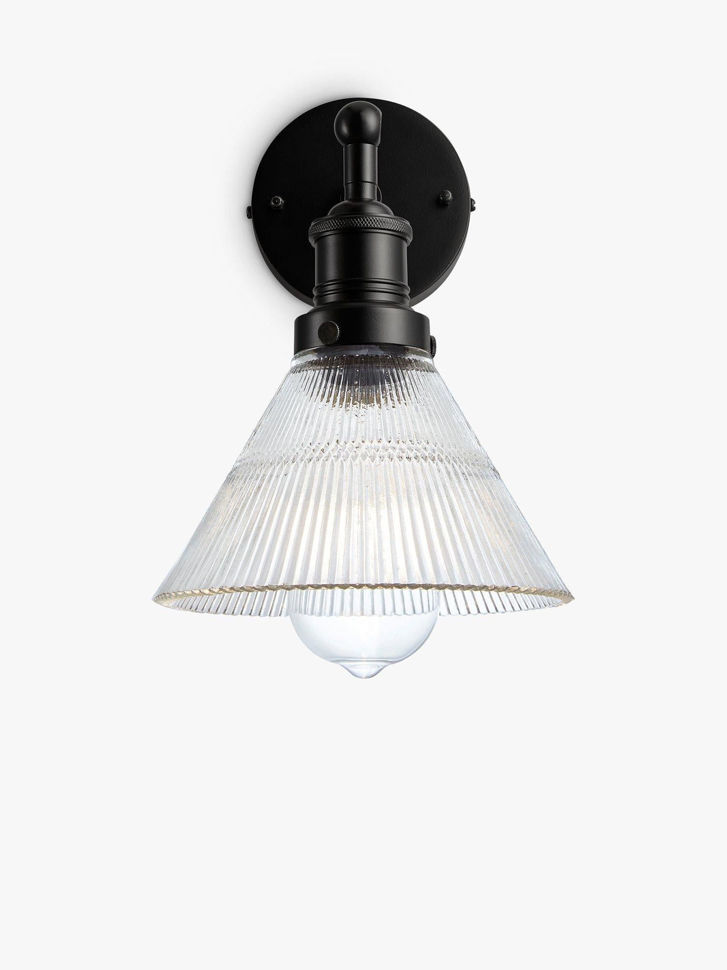 Industville Brooklyn glass funnel wall light - British product