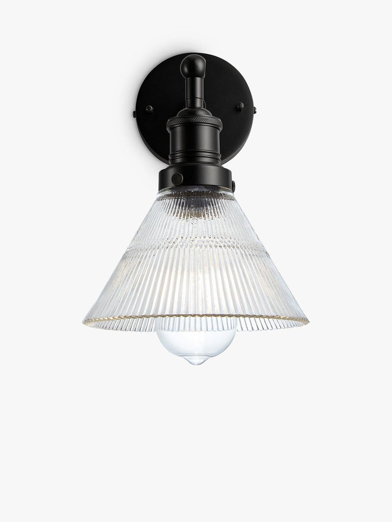 Industville Brooklyn glass funnel wall light - British product