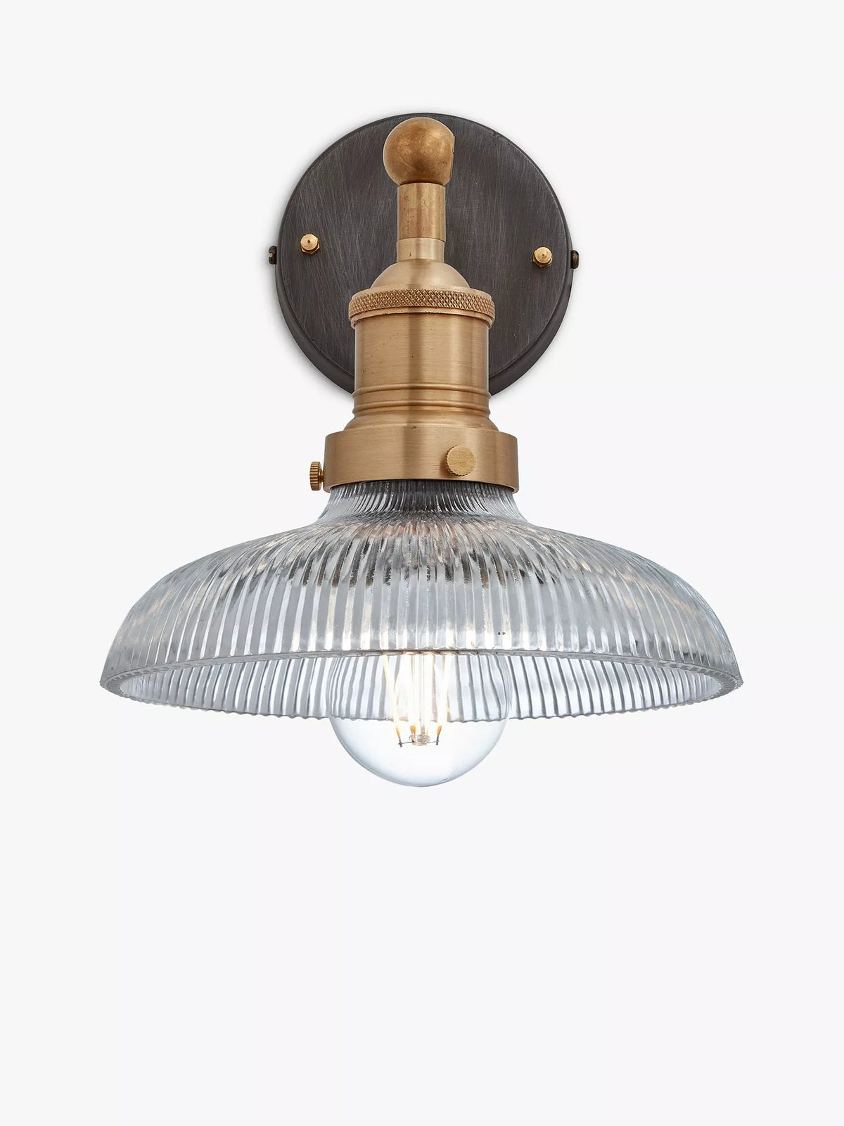 Industville Brooklyn Glass Dome Wall Light - British product