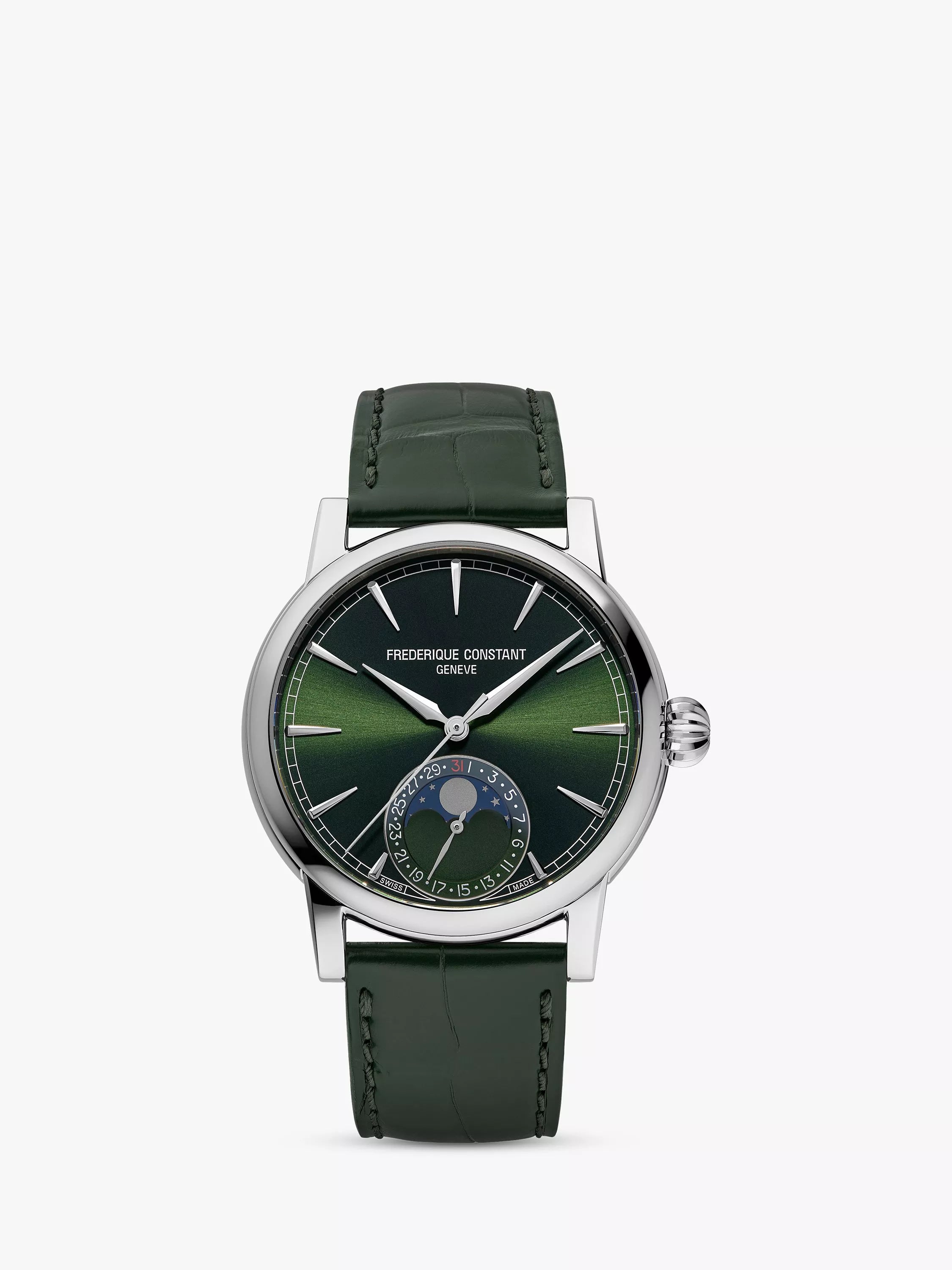 Frederique Constant FC-716 Men's Classic Moonphase Date Manufacture Leather Strap Watch