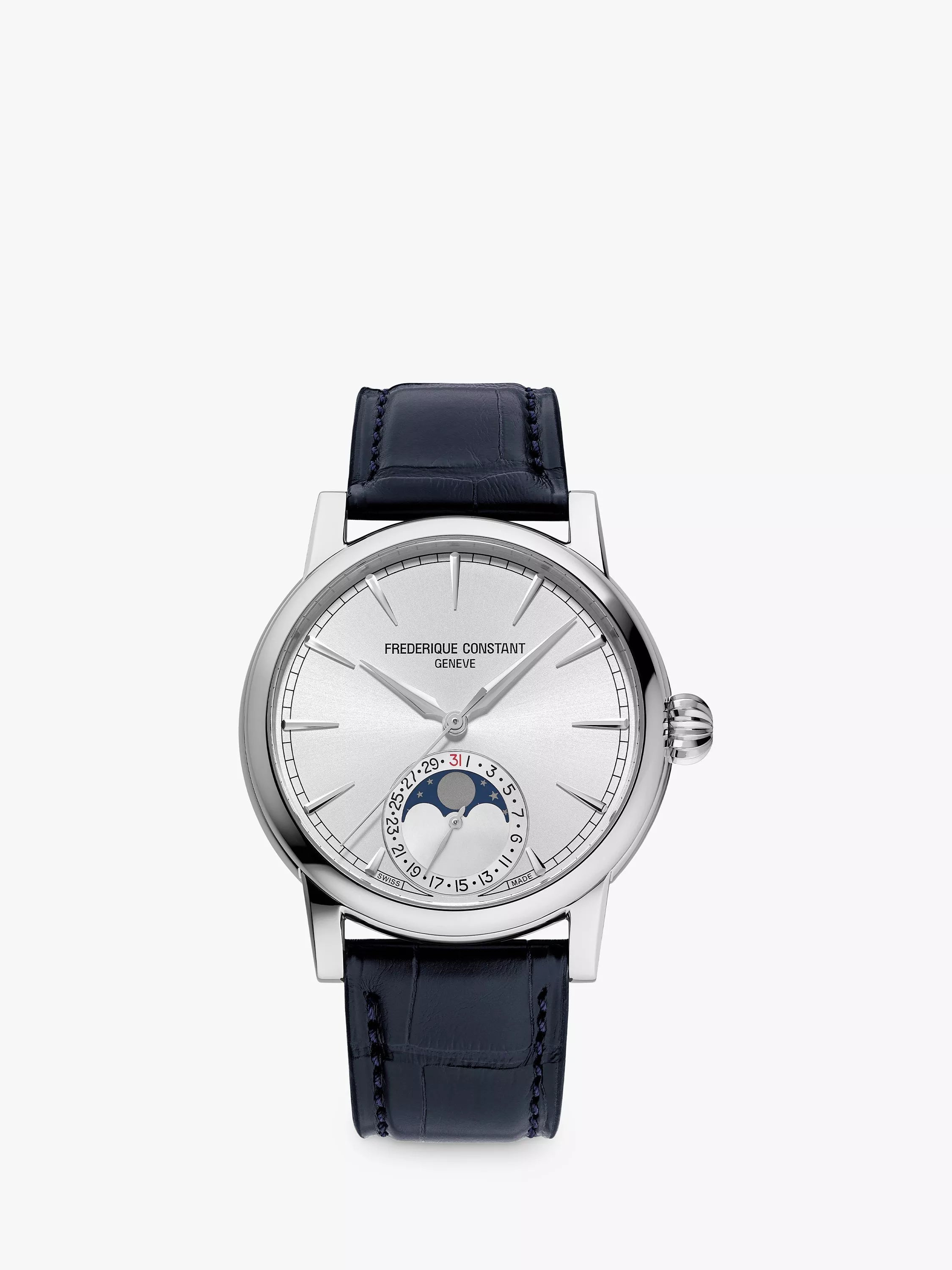 Frederique Constant FC-716 Men's Classic Moonphase Date Manufacture Leather Strap Watch