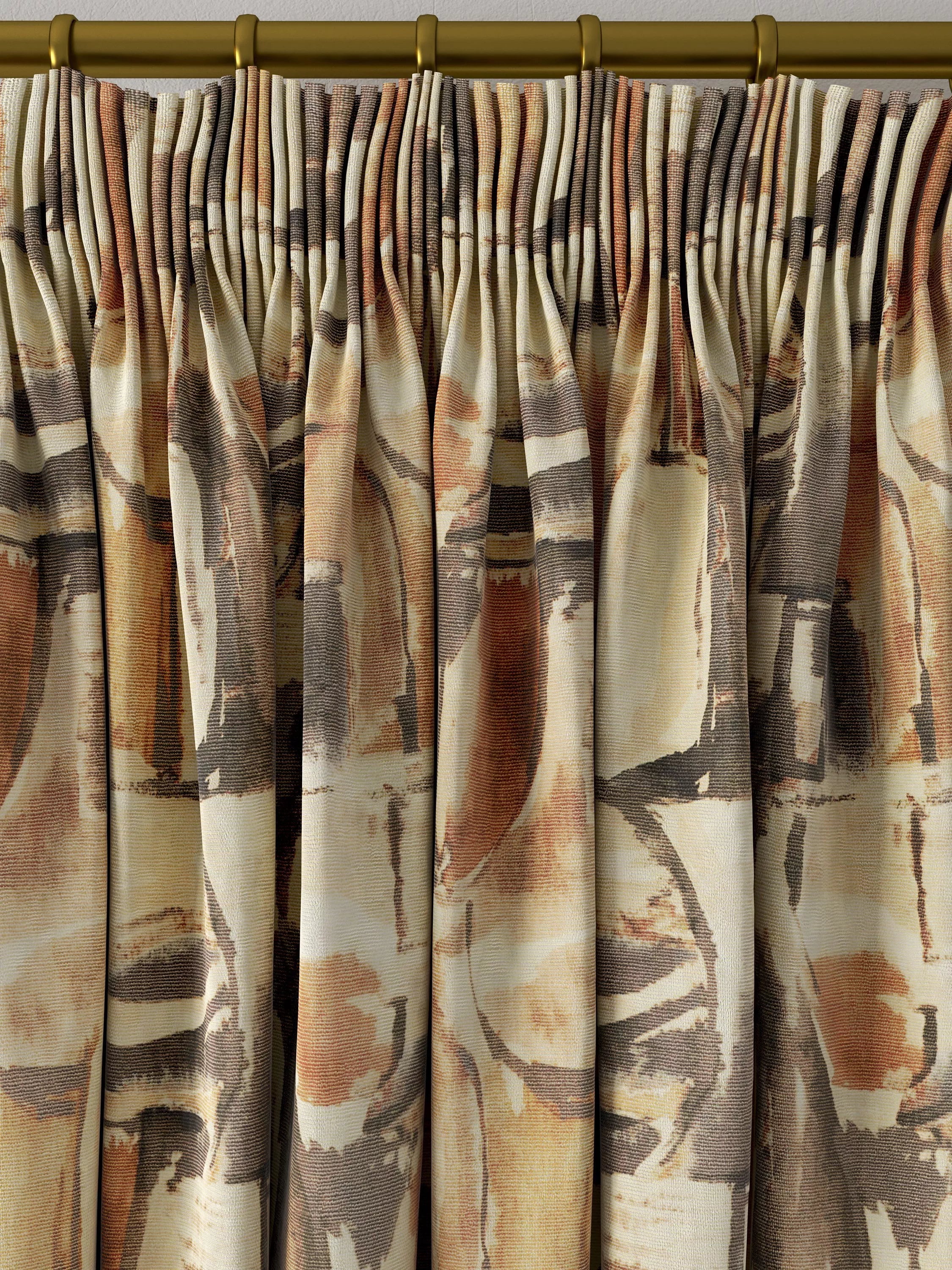 Clarke & Clarke Figura curtains in Linen/Charcoal, UK version