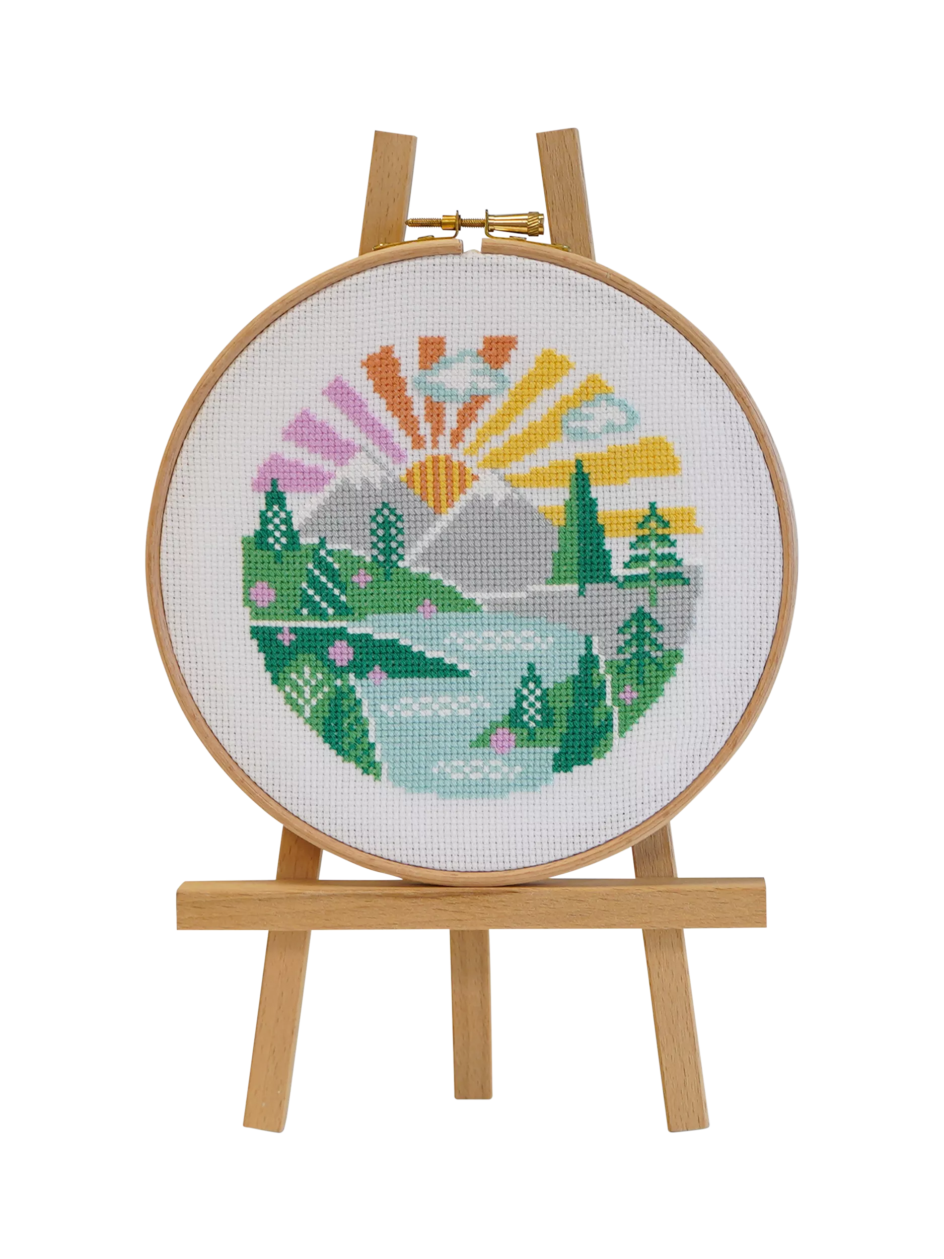 Caterpillar Cross Stitch Wandering Peaks cross stitch kit 13x13cm, UK version