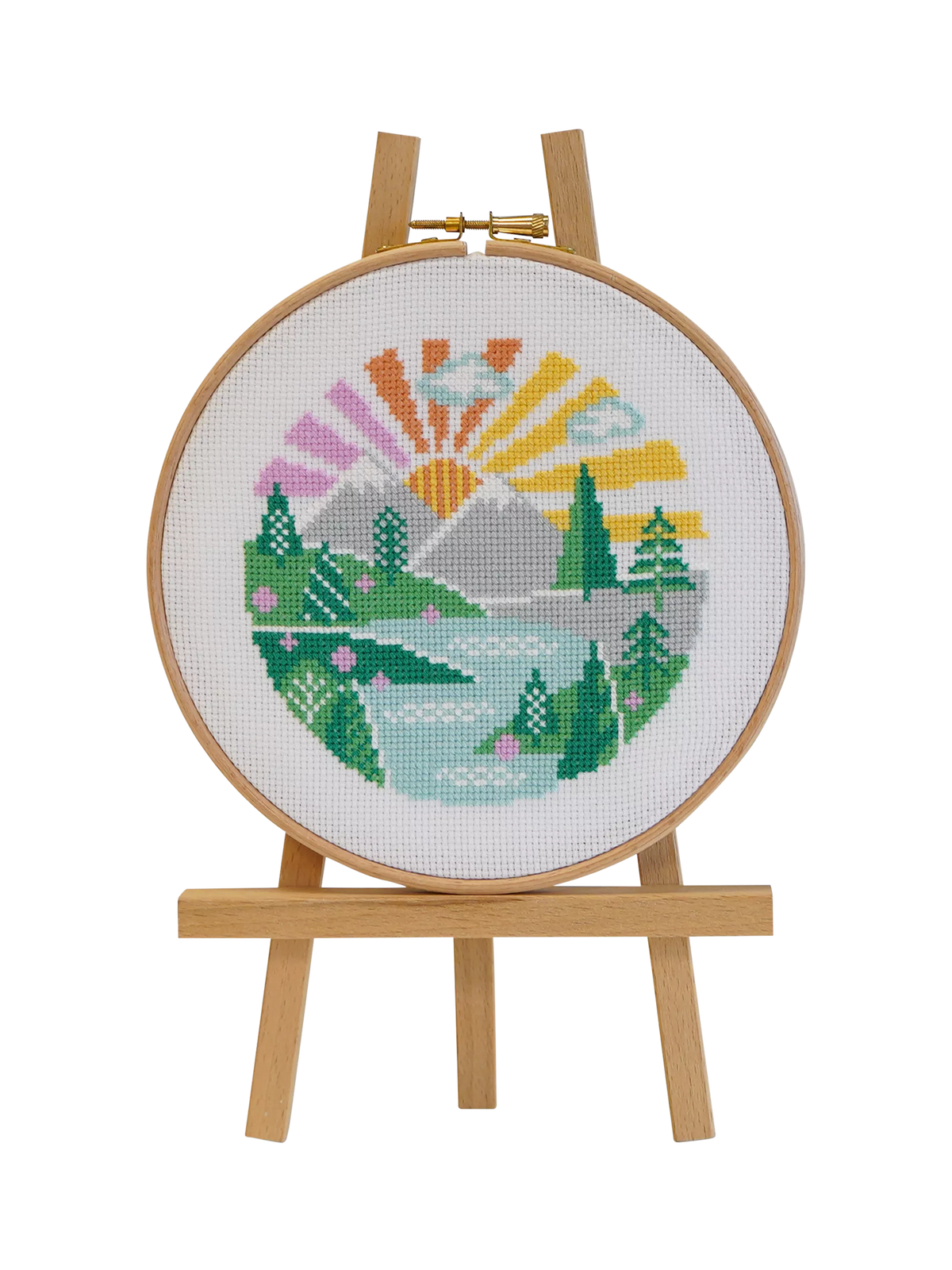 Caterpillar Cross Stitch Wandering Peaks cross stitch kit 13x13cm, UK version