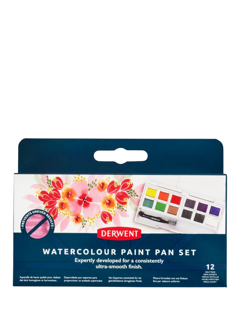 Derwent watercolour paint pans set of 12 - British product