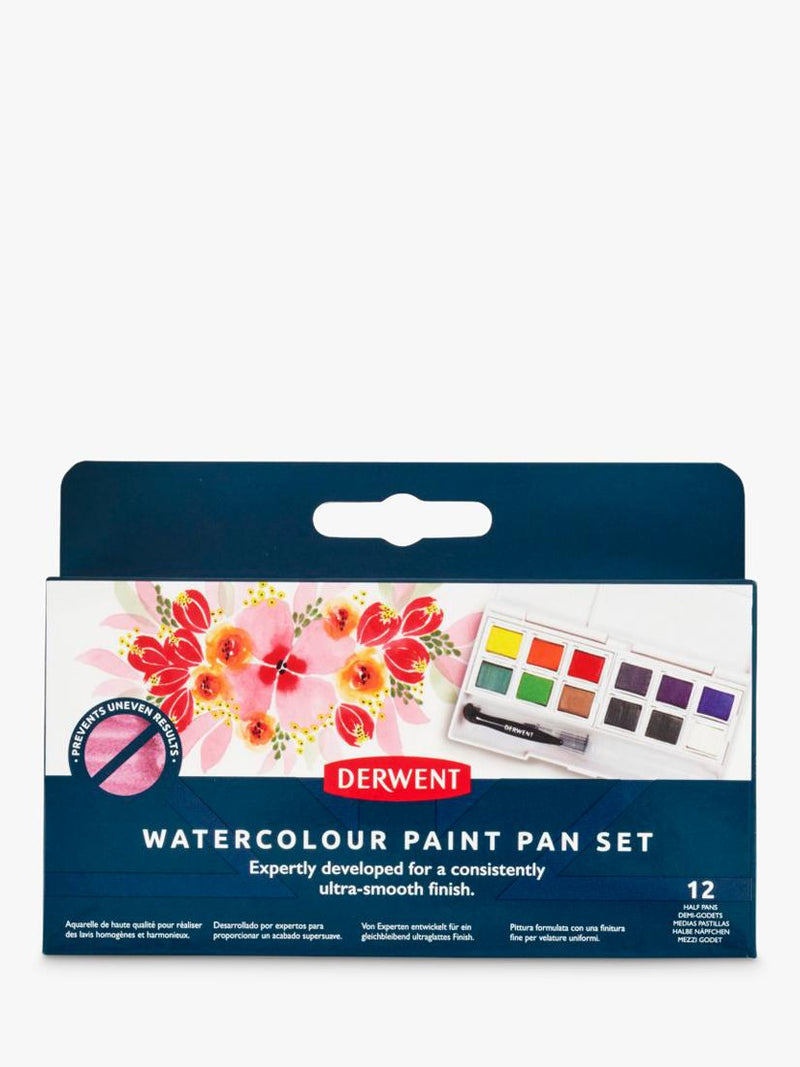 Derwent watercolour paint pans set of 12 - British product
