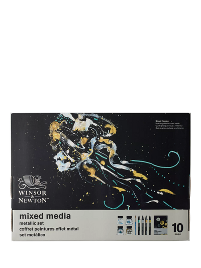 John Lewis Metallic Mixed Media Art Set with Markers, Inks, Brush, and Paper Pad- اشترِ عبر الإنترنت على McGrocer