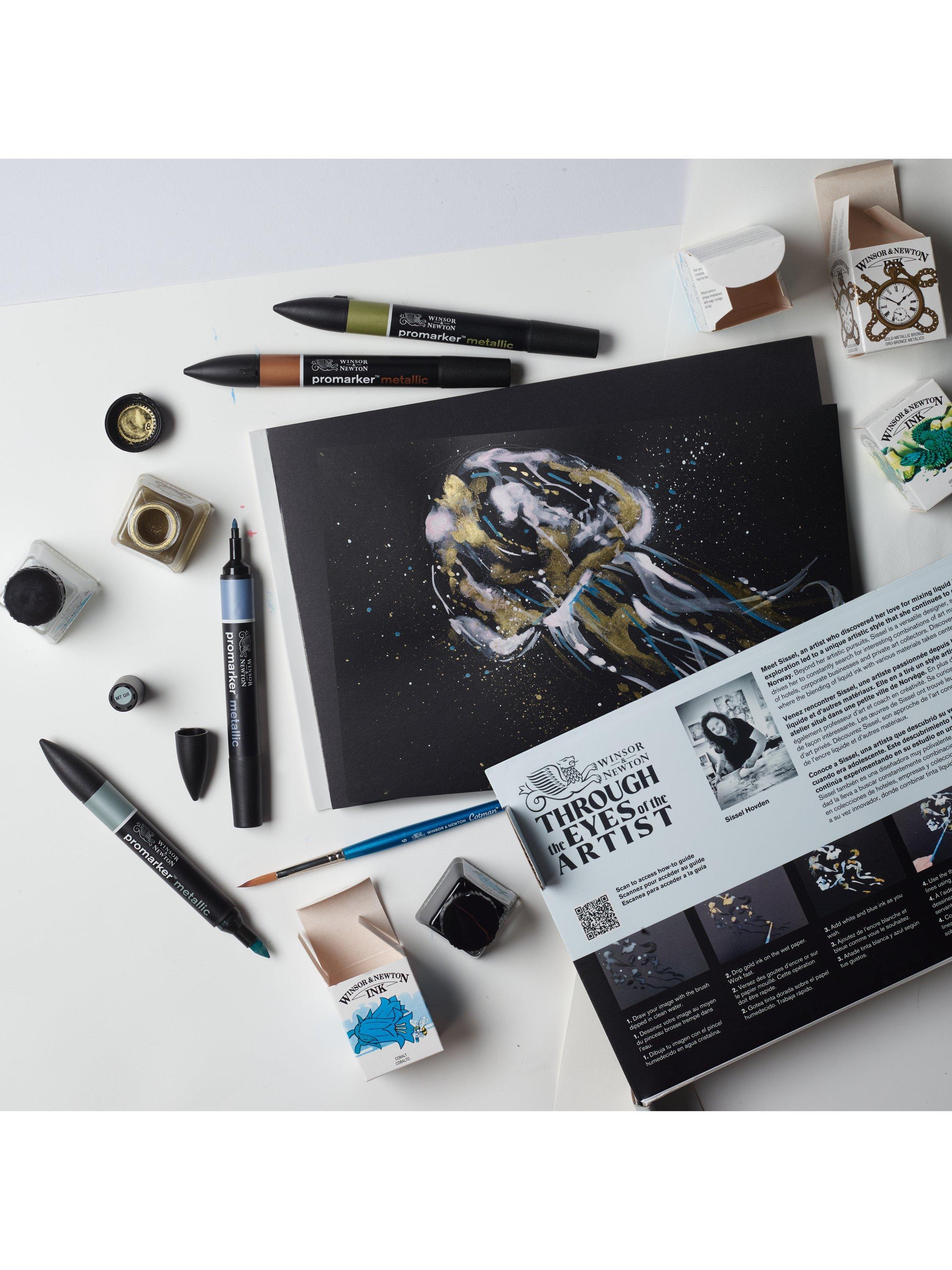Winsor & Newton metallic mixed media art set with markers and inks (British brand)