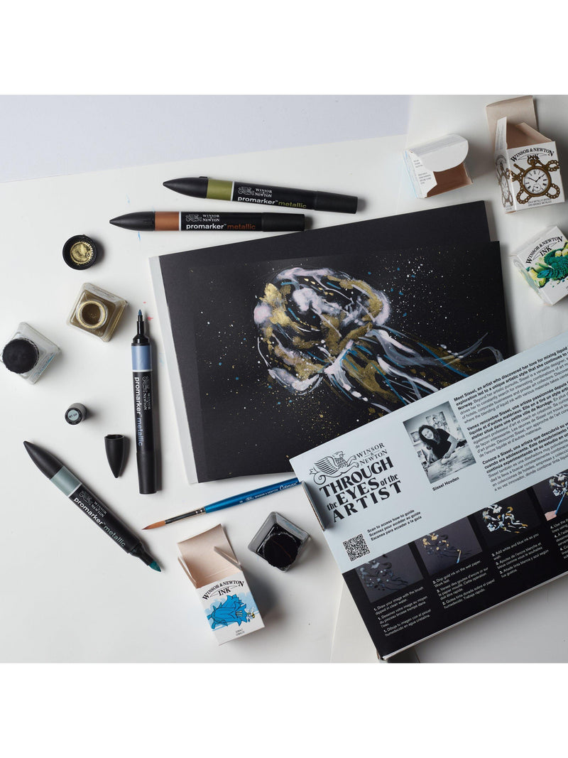 Winsor & Newton metallic mixed media art set with markers and inks (British brand)